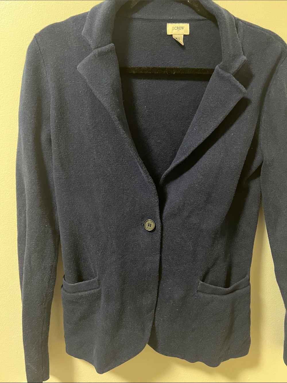 J. Crew Navy Knit Single-Button Blazer